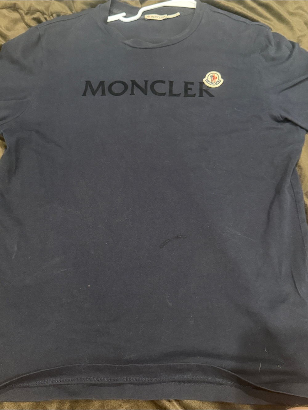 Moncler Navy Logo Short-Sleeve Crewneck Tee L